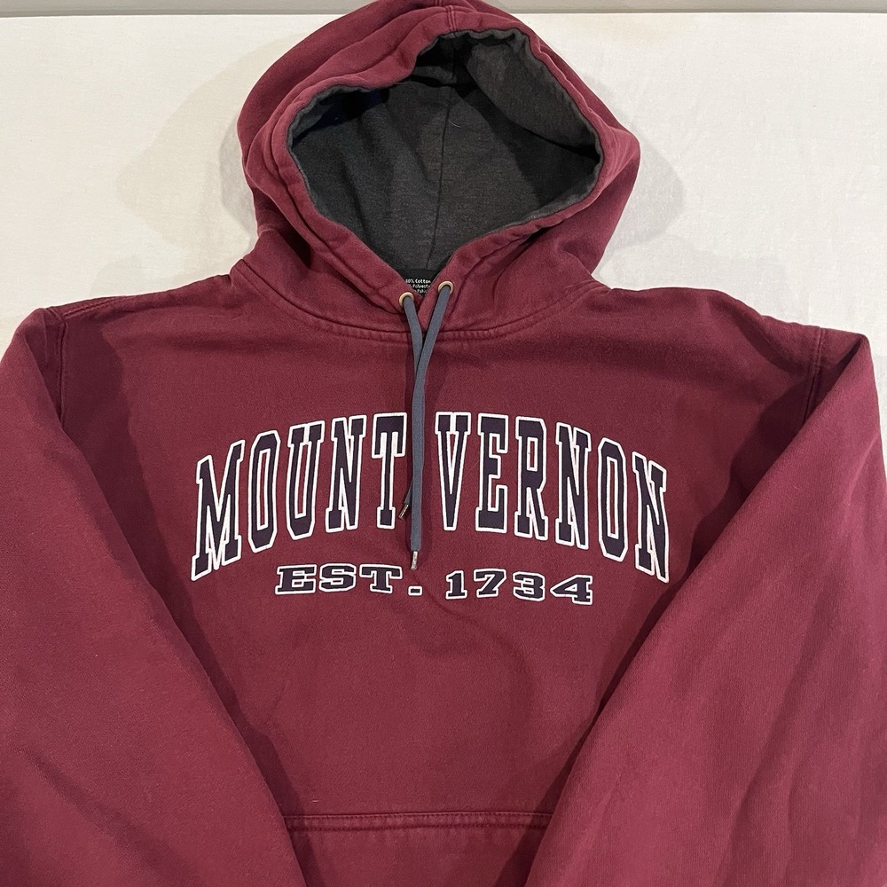 Mount Vernon Georgia Classic Established Premium Cotton Hoodie in a maroon MED
